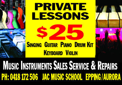 JAC MUSIC Pic 1 - 25 PRIVATE MUSIC LESSONS