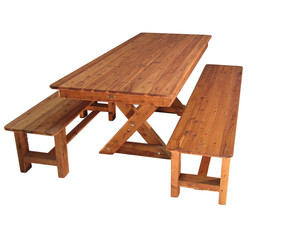 Millwood Outdoor Furniture Pic 2 - MILL104BB2 Combo Table 220 x 850mm with 2 x 2200mm Backless Benches Seats 8 10