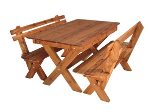 Millwood Outdoor Furniture Pic 4 - MILL1450MB2 Combo 1450 x 850mm table with 2 x 1450mm Benches with Backs Seats 4 6