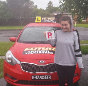 Future Driver Training Pic 5 - Another Happy Customer even in the pouring rain Rhiannon still dis a happy snap for me