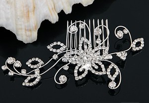 Wedding Day Bliss Pic 4 - Silver Rhinestone Crystal Hair Comb