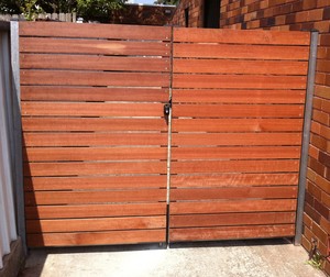 SFG- SYDNEY FENCING & GATES Pic 2 - Double swinging Hardwood steel gates