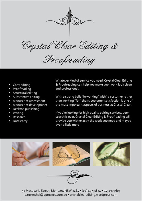 Crystal Clear Editing & Proofreading Pic 1 - Crystal Clear A4 Flyer