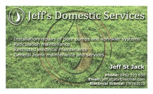 Jeff's Domestic Services Pic 4 - Business card