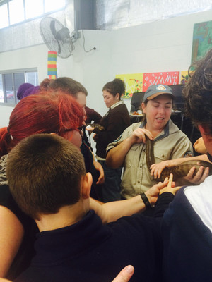 Currumbin Community Special School Pic 2 - Kids and parents get up close personal with creatures from Fleays Wildlife