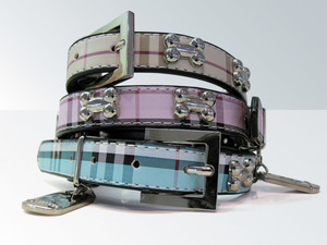 Pet Republic Pic 3 - our peppermint grove collars are in classic check and come with a free engravable id tag