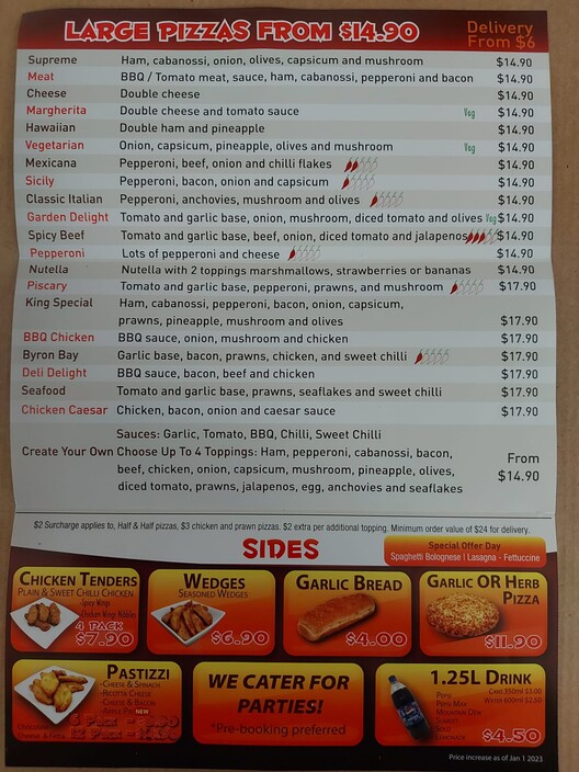 Pizza King Pic 1 - Up to date menu and prices