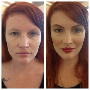 Clementine Designs Pic 3 - Before and after natural Defining her face with a natural look and a nice pop of colour to finish