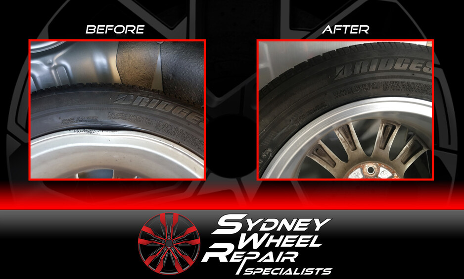 Sydney Wheel Repair Specialists Pic 1 - Before and After on a Bent Wheel