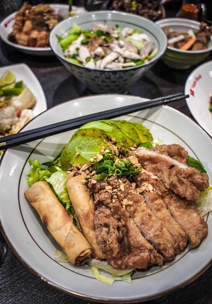 Saigon Bowl Pic 2 - Combined entrees and more dishes in the background