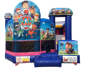 Bouncy Giggles Jumping Castles Pic 2 - Paw Patrol 5 in 1 combo Contains jumping area obstacles hoop and slide 270 full day hire