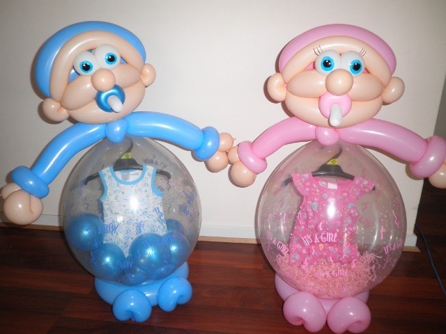 Balloons Infinity Pic 1 - Balloon babies with a gift Great for a baby shower or hospital gift for the new mum