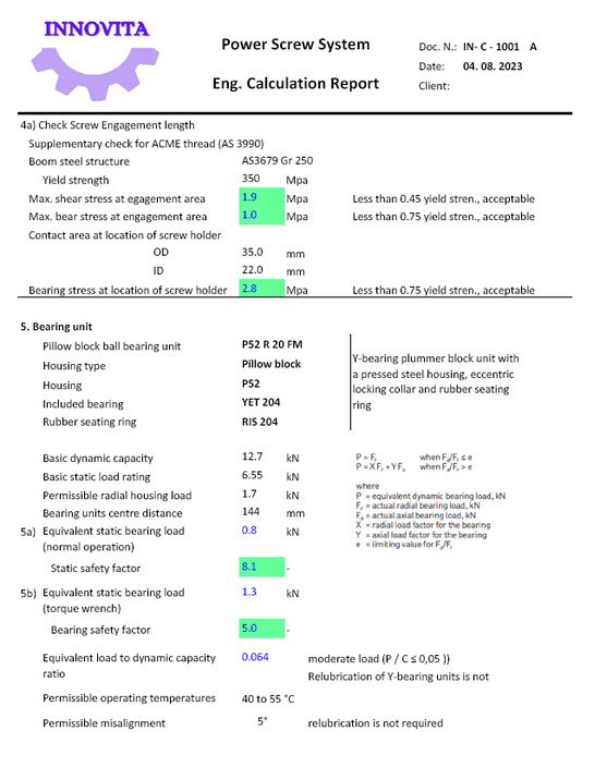 INNOVITA Pic 1 - Typical engineering calculation