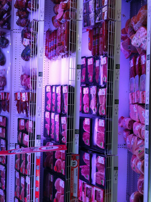 Coles Pic 2 - A good selection of meat still left at the end of the day on late night shopping night