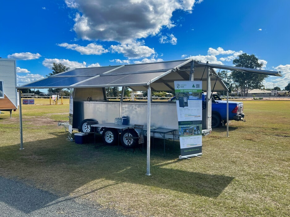 Offgrid Now Pic 1 - OFFGRID NOW Power Wagon solar trailer on display at the Off Grid Lifestyle Expo 2024 at Gympie Showground in Gympie QLD