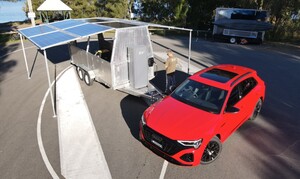 Offgrid Now Pic 5 - An Audi Q8 etron recharging with the OFFGRID NOW Power Wagon