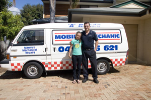 Manny's Mechanical Repairs Pic 3 - me standing next to the managing director of the business