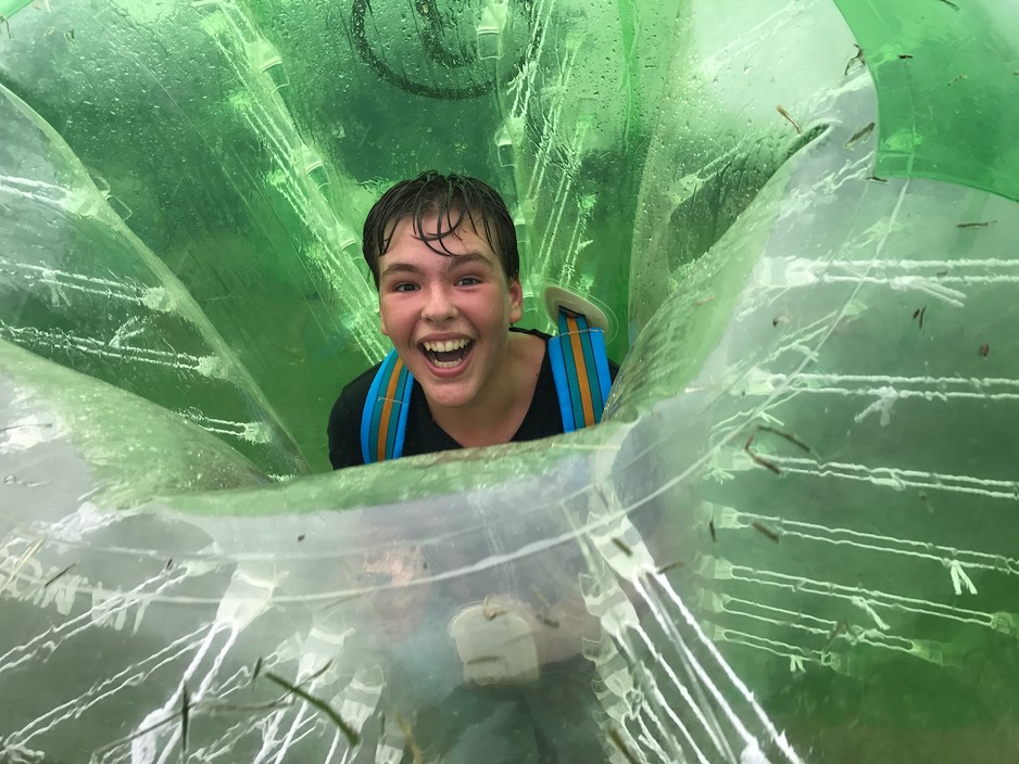 Zoccer Sports Pic 1 - Big Smiles all round playing bubble soccer even after a little rain