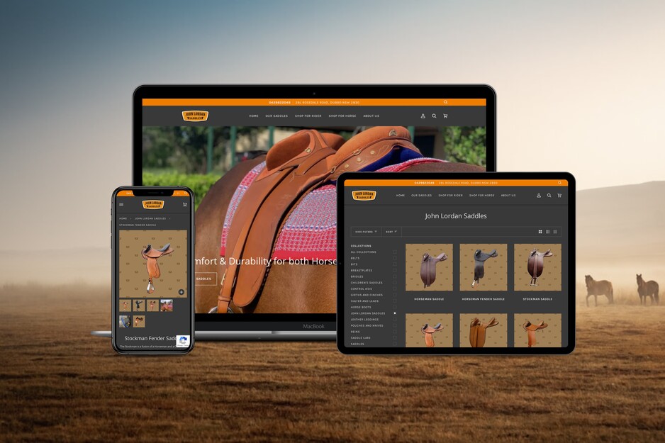 Business Highway Pic 1 - Shopify website created for John Lordan Saddles wwwjohnlordansaddlescomau