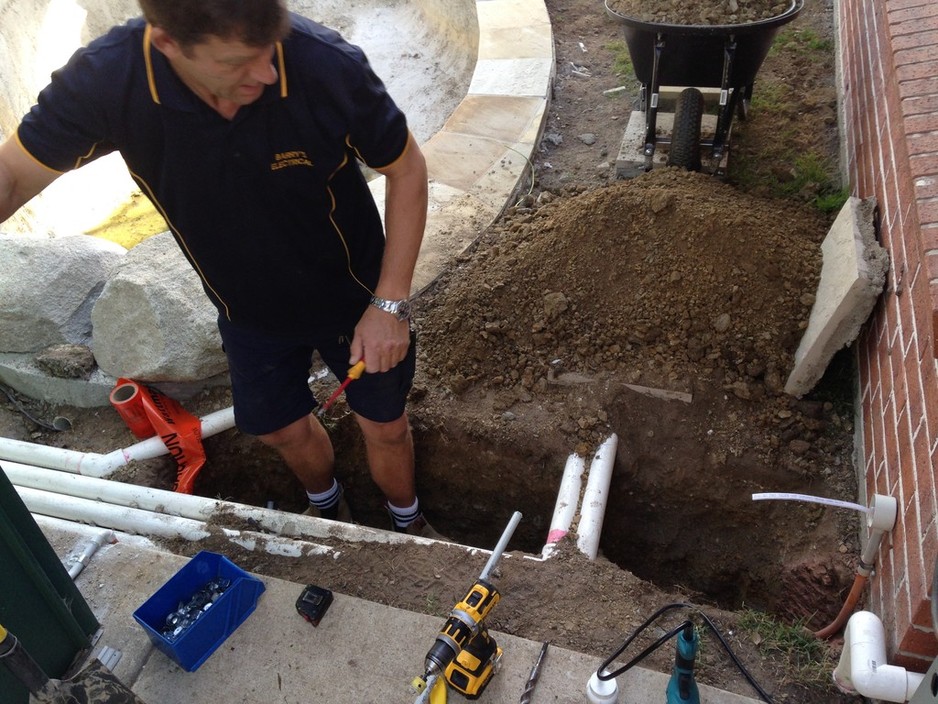 Barry's Electrical Contracting Pic 1 - Trenching for pool pump wiring