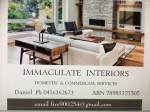 IMMACULATE INTERIORS Pic 2 - Buisness Card