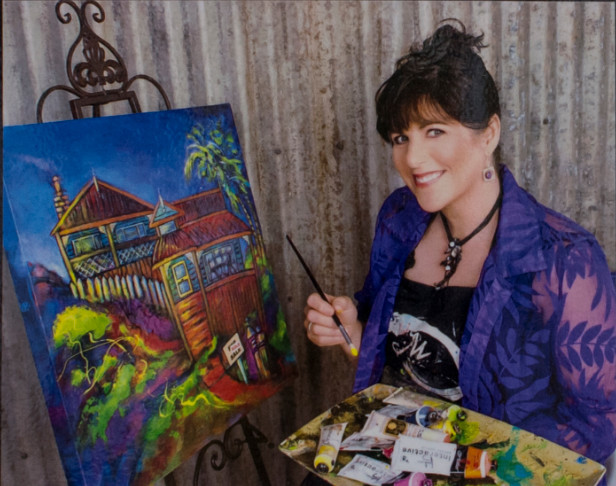 Jojos Art Studio Pic 1 - Jo Jo Relaxing while creating her art