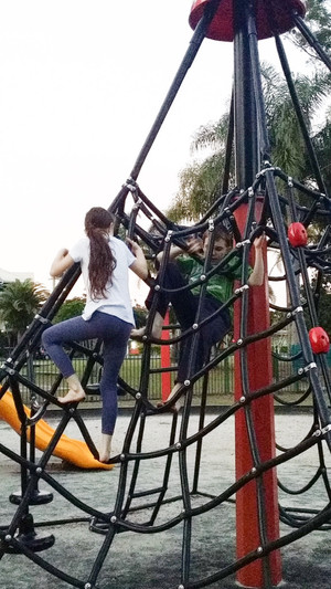 Laguna Park Pic 4 - Climbing the rope spider web frame