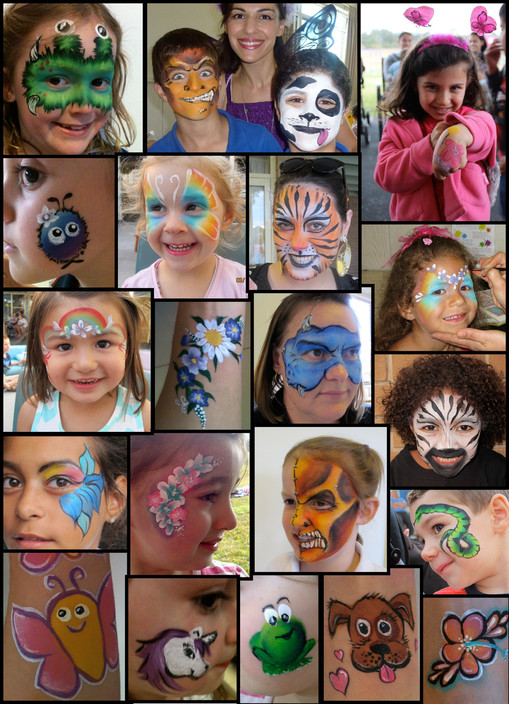 Wonderfaces Face Painting Pic 1 - Sample of faces by Wonderfaces Face Painting