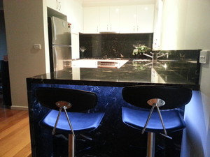 Aba Stone Pic 3 - TitaniumGranite Benchtops with waterfall