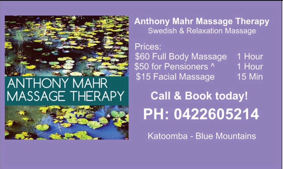 Anthony Mahr Massage Therapy Pic 1 - Business Card