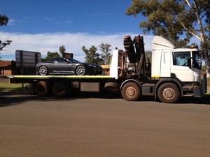 Pilbara Transport & Logistics Pic 2 - Transporting of damaged vehicle back to Perth metro for repairs