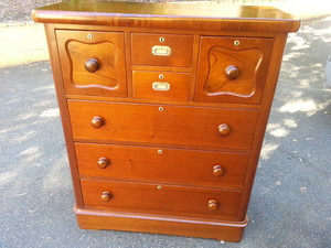 MichaelCollin.com Pic 3 - Large Australian Cedar Chest of drawers Extensive repairs were carried out on the carcase and drawer runners Hand French Polished