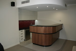 DJM Cabinetmaking Pic 3 - Western Red Ceader Kitchen with a clear 2Pack Finish and Stone Tops