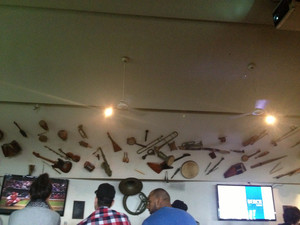 The Beach Hotel Pic 3 - Musical instruments line the walls