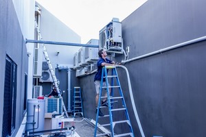 Rolly's Electrical Pic 3 - Installing new air cons at National Storage