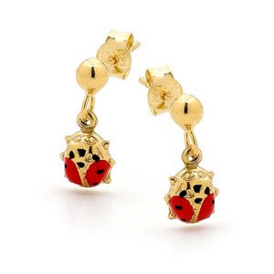 Piccolo Jewellery Pic 3 - 9ct gold Beetle earrings