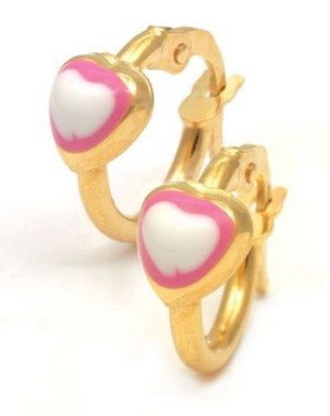 Piccolo Jewellery Pic 5 - 9ct gold Heart Hoop earrings