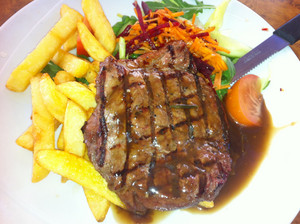 Cecil Hotel Pic 4 - Steak special with chips and salad