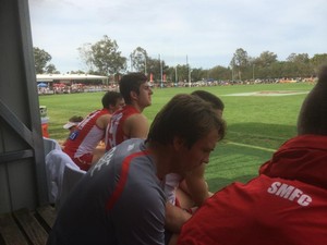 Dr Luke Inman Pic 2 - Dr Luke Inman in his role as doctor for Sydney Swans AFL