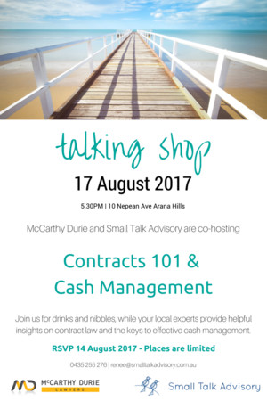 Small Talk Advisory Pic 2 - Talking Shop event 17 August 2017