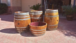 Penrith Wine Barrel Hire Pic 4 - 3 Bariques 2 x standard Squatsx and 1 tall standard barique