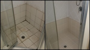 GroutPro Fremantle Pic 3 - Before and after snapshots of a mouldy shower returned to its former beauty