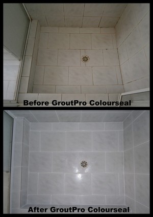 GroutPro Fremantle Pic 2 - Grout ColourSeal transforms dirty old grout to a colour to suit your tastes and at the same time seals the grout so that it wont become stained again