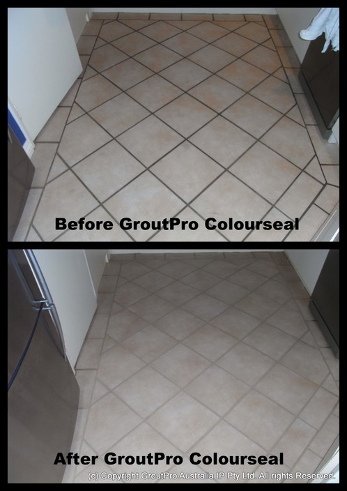 GroutPro Fremantle Pic 1 - Grout ColourSeal transforms dirty old grout to a colour to suit your tastes and at the same time seals the grout so that it wont become stained again