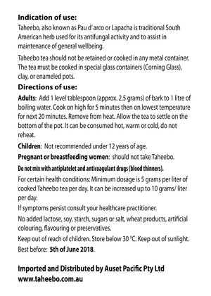 Taheebo Pacific Pic 2 - directions