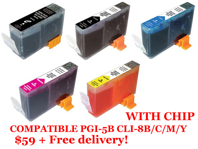 Cartridgesale Ink and Toner Pic 1 - any 5 with chip com pgi5bk cli8bkcmy free postage 59