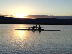 SHELLHARBOUR CITY ROWING CLUB Pic 4 - Beautiful Lake Illawarra Buroo Bay Sunset Training