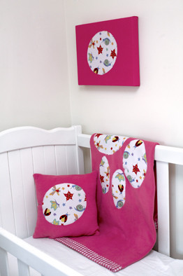 Littlies Homewares Pic 5 - blanketcushioncanvas combo garden creatures design