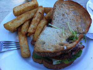 Flower Power Pic 2 - BALT Bacon Avocado Lettuce Tomato on sourdough with thick fries mmmm