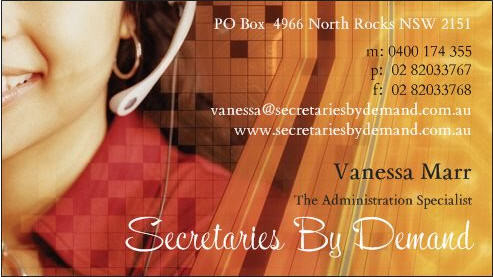 Secretaries By Demand Pic 2 - Business Card